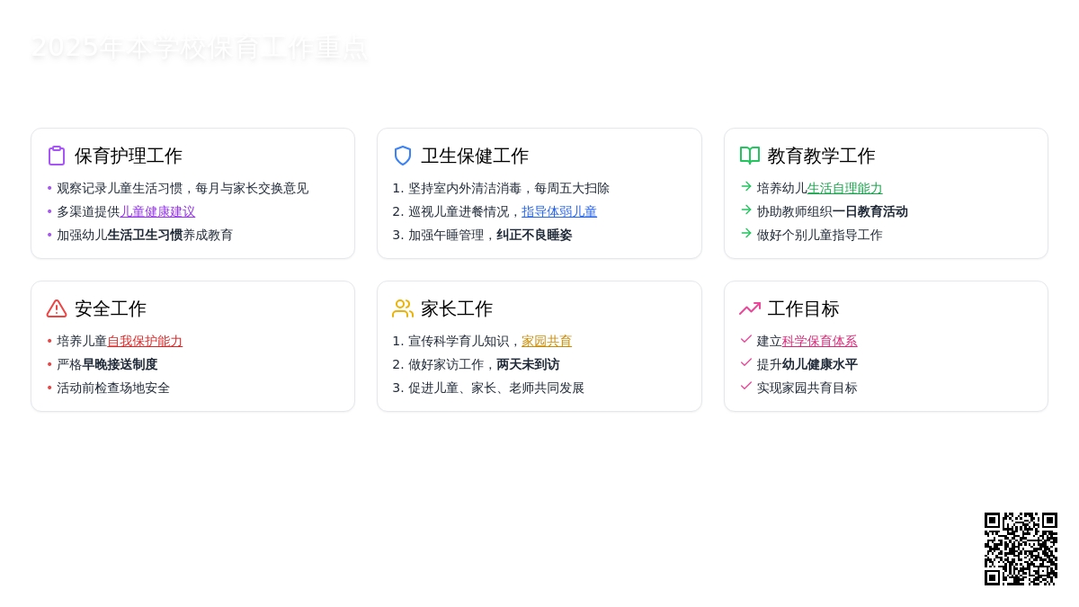 2015年幼儿园大班保育工作计划范文