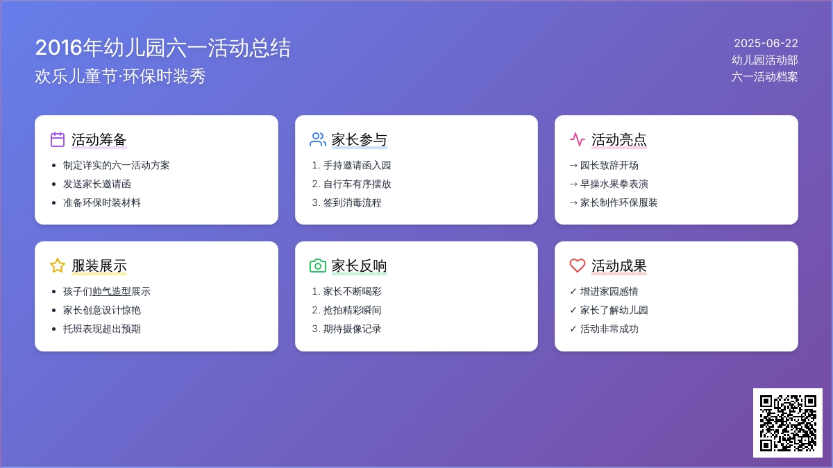 2016年幼儿园六一活动总结