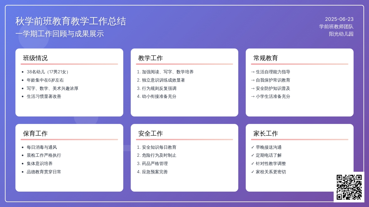 2016年秋学前班教育教学工作总结