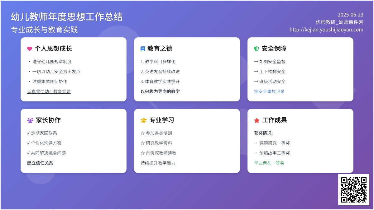 幼儿教师年度思想工作总结