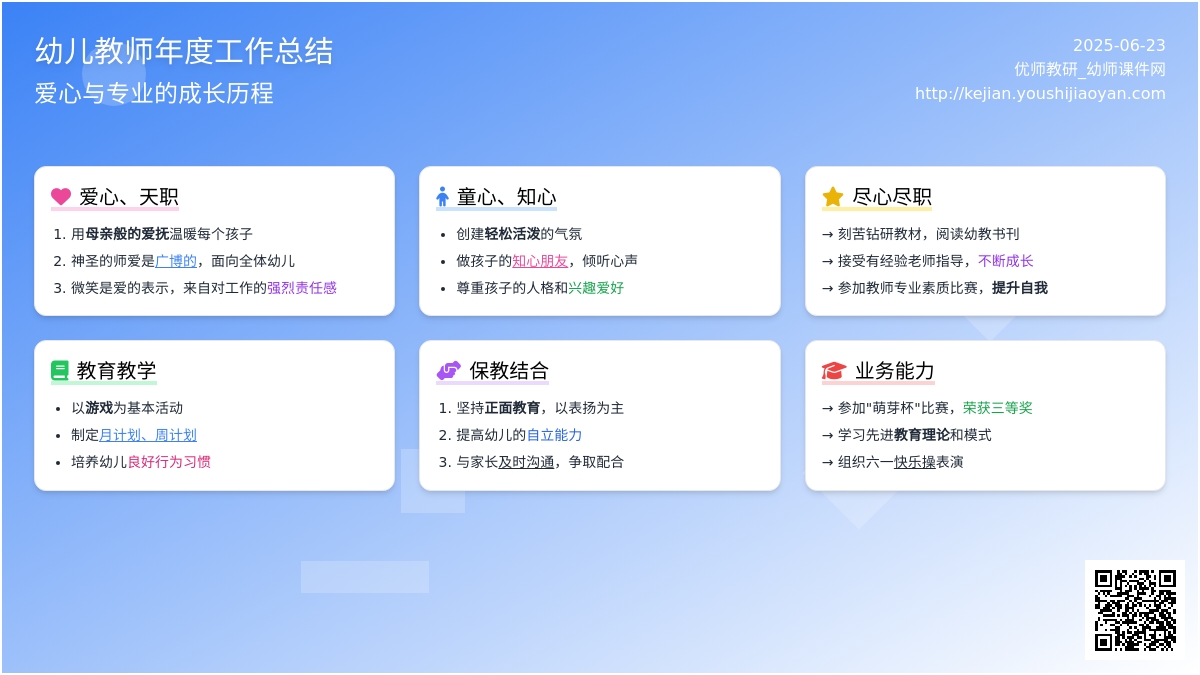 幼儿教师年度工作总结