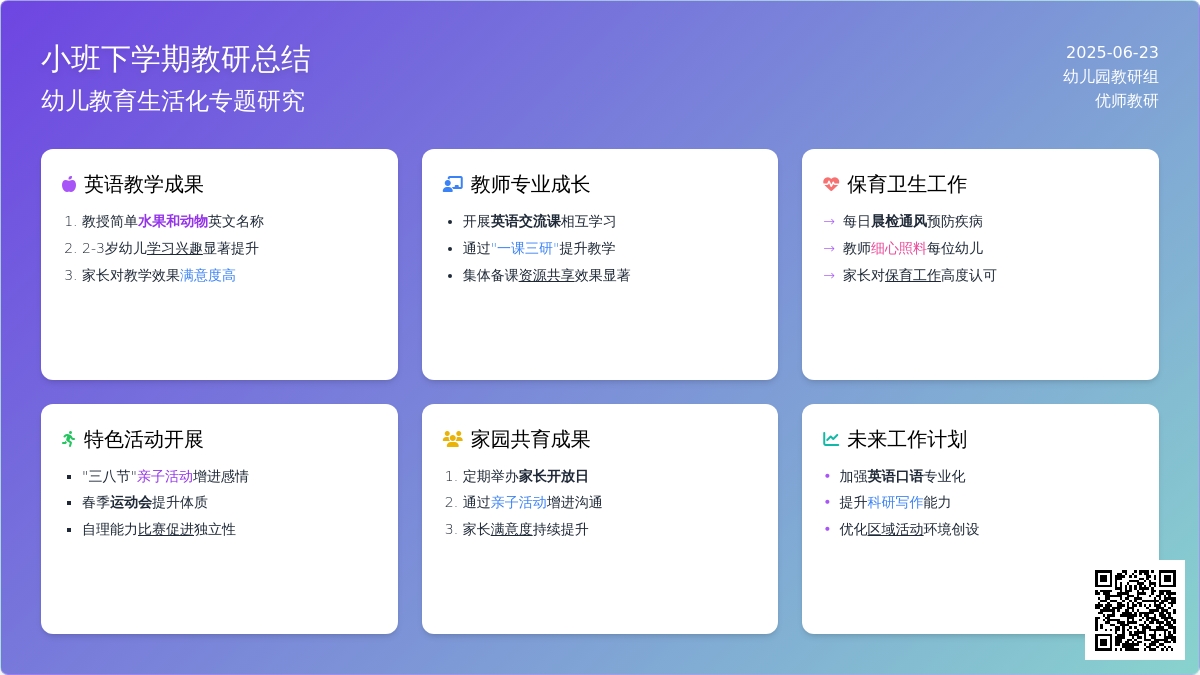小班下学期教研总结
