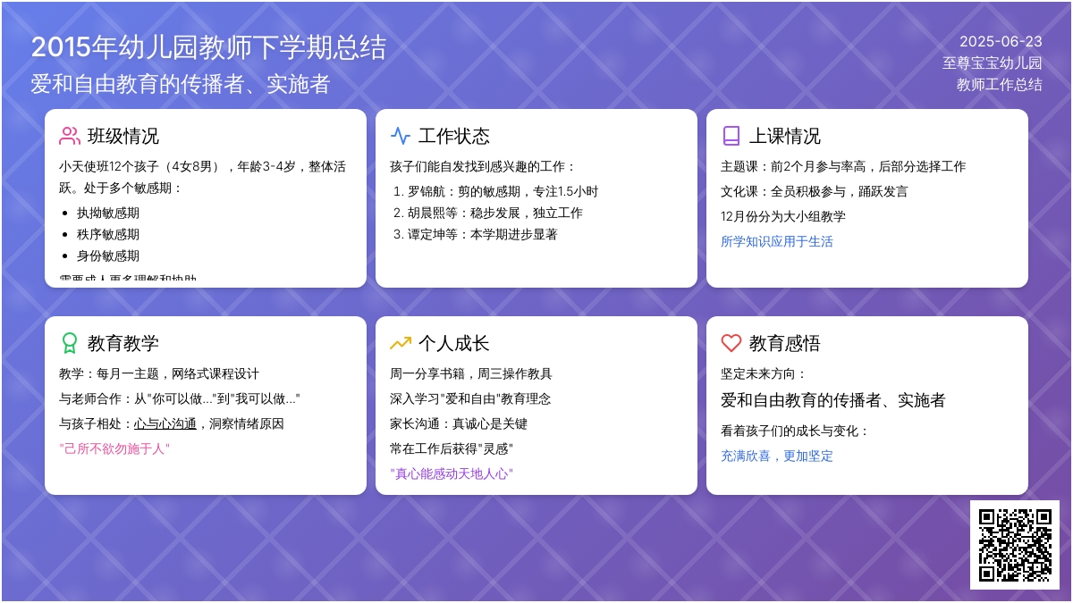 2015年幼儿园教师下学期总结