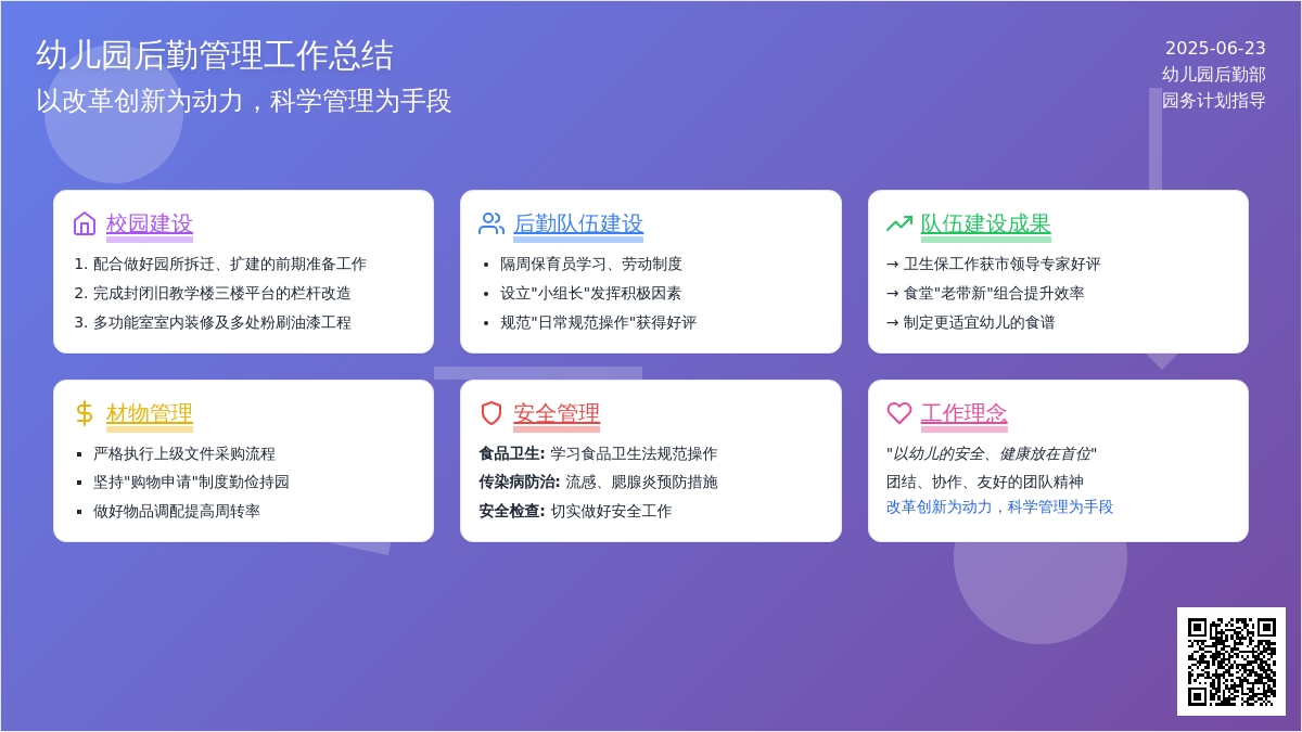 幼儿园后勤管理工作总结