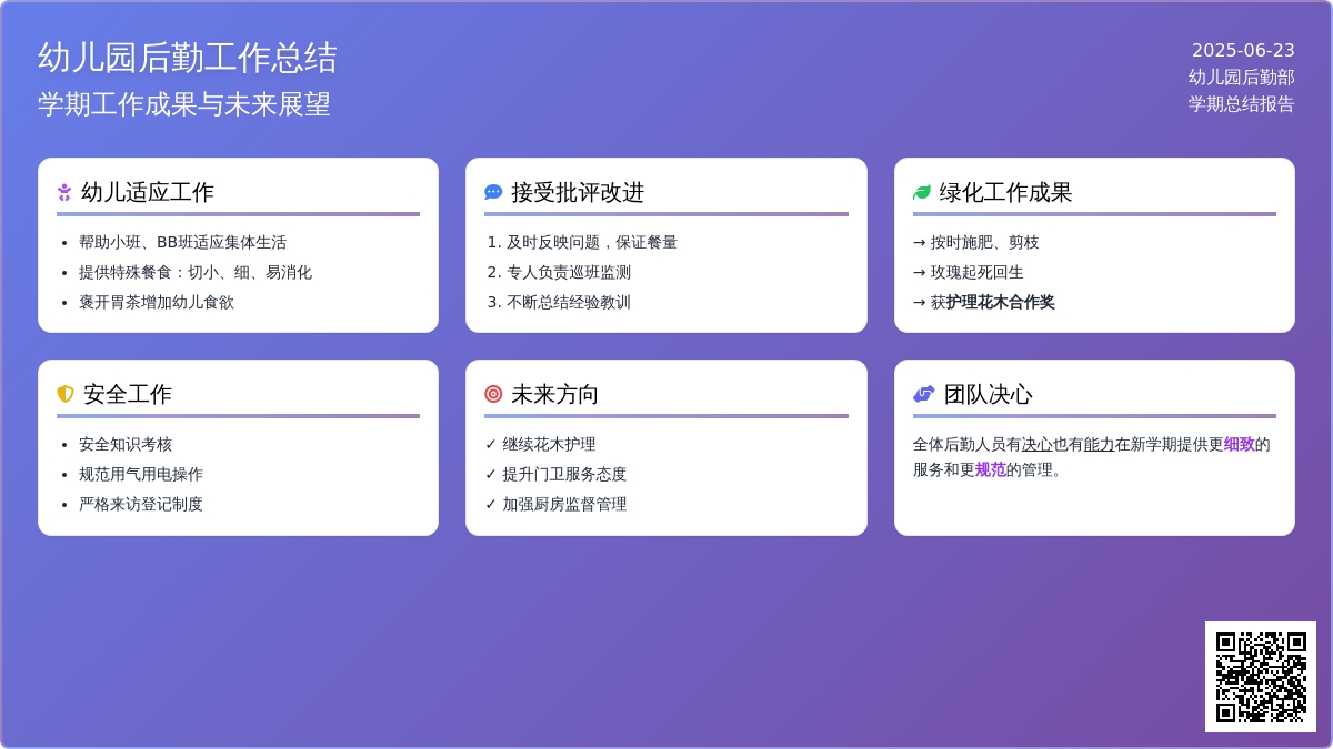 幼儿园后勤工作总结（2）