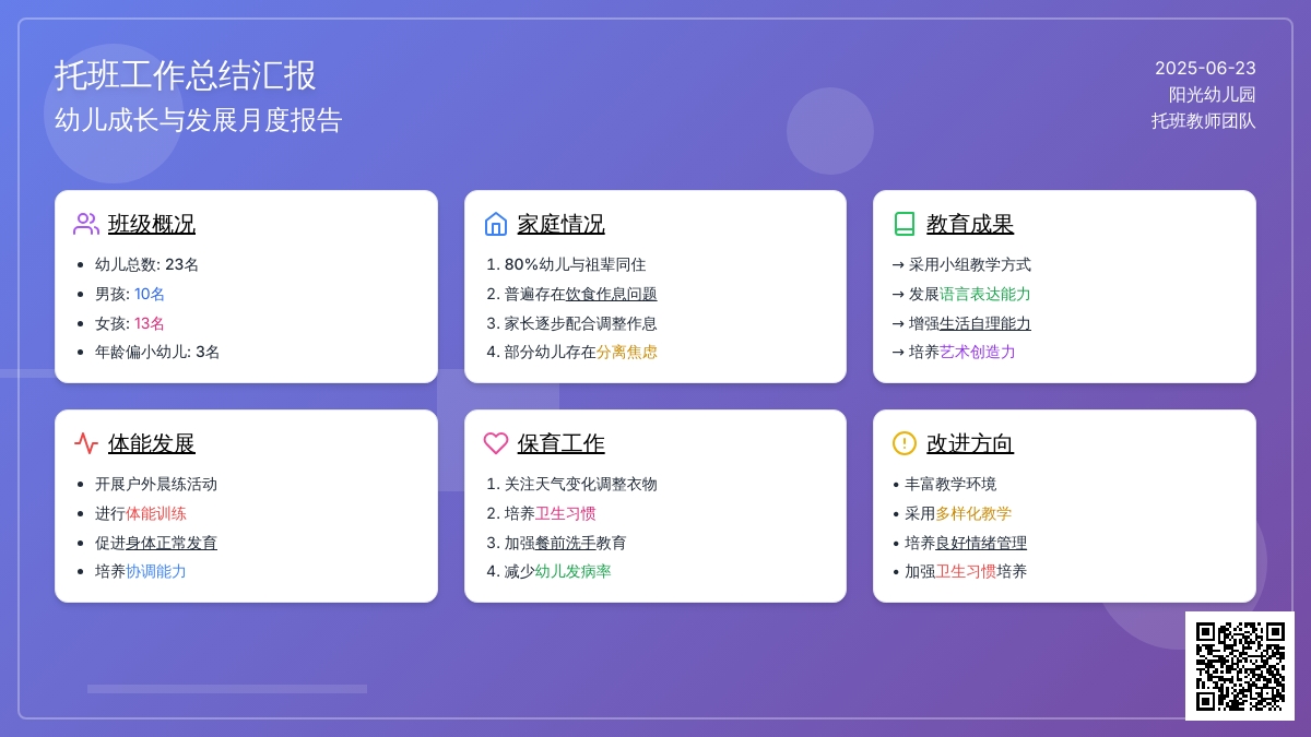 托班工作总结汇报范文