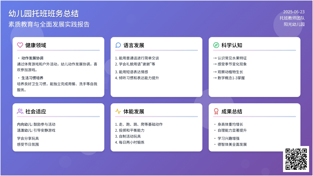 幼儿园托班班务工作总结