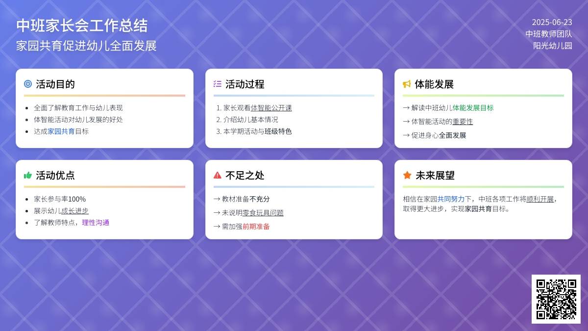中班家长会工作总结