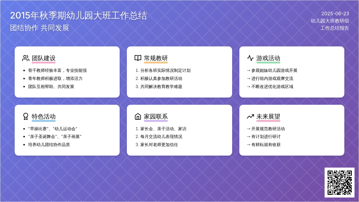 2015年秋季期大班工作总结