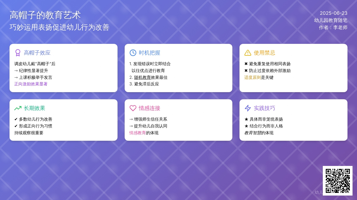 幼儿园上学期教育随笔高帽子的作用