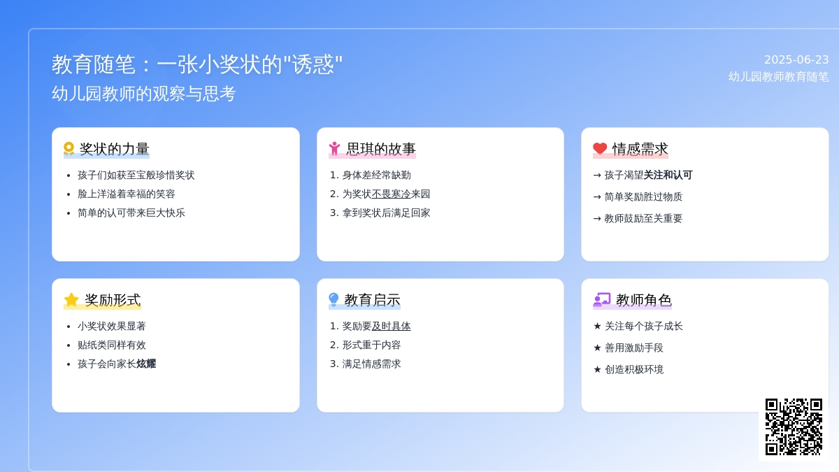 幼儿园教师教育随笔小奖状