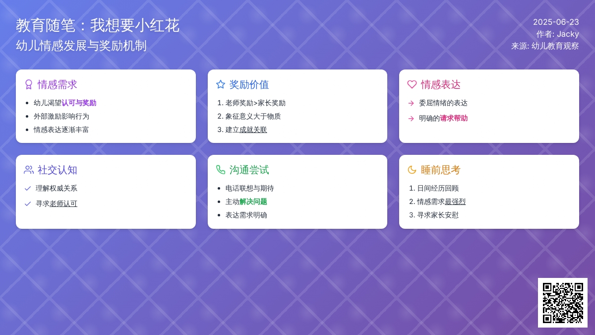 幼儿老师教育随笔我想要小红花