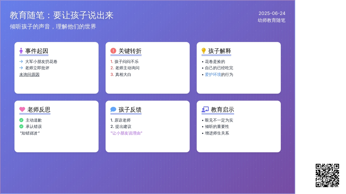 幼师教育随笔要让孩子说出来