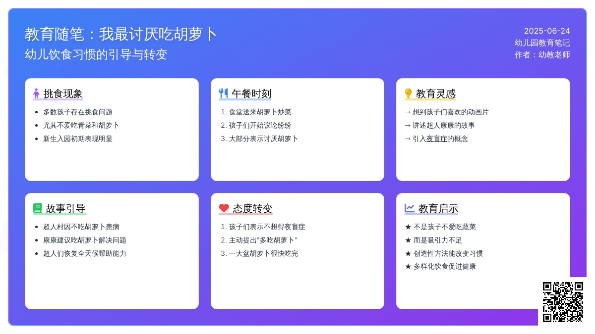 幼儿园上学期教育随笔我最讨厌吃胡萝卜