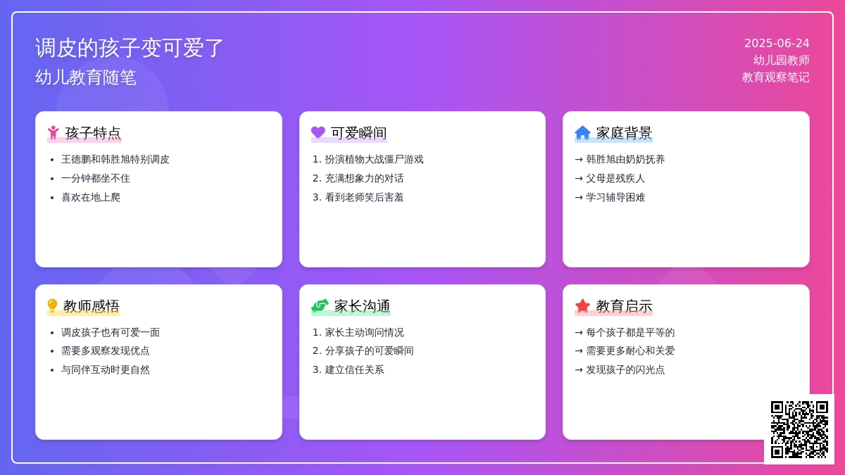 幼儿教育随笔调皮的孩子变可爱了