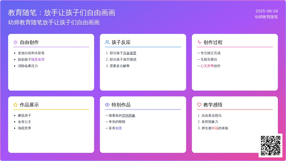 幼师教育随笔放手让孩子们自由画画
