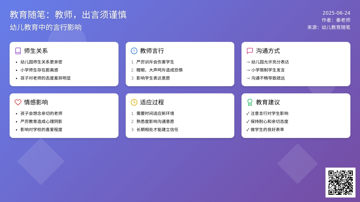 幼儿教育随笔教师，出言须谨慎