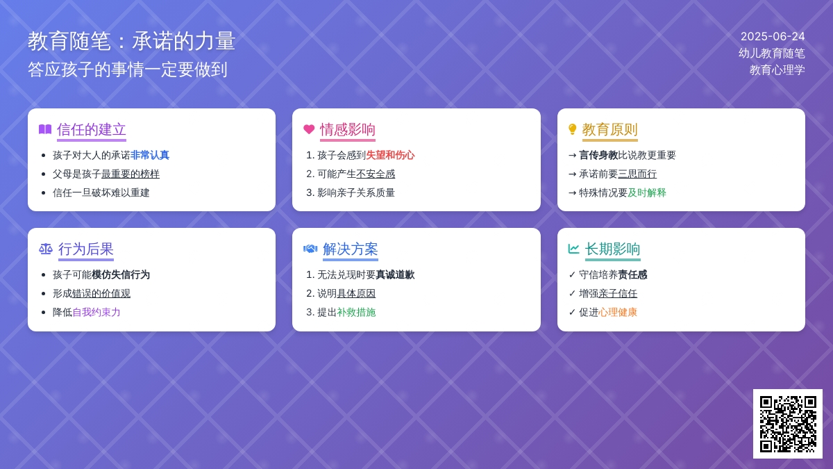 幼儿教育随笔答应孩子的事情一定要做到