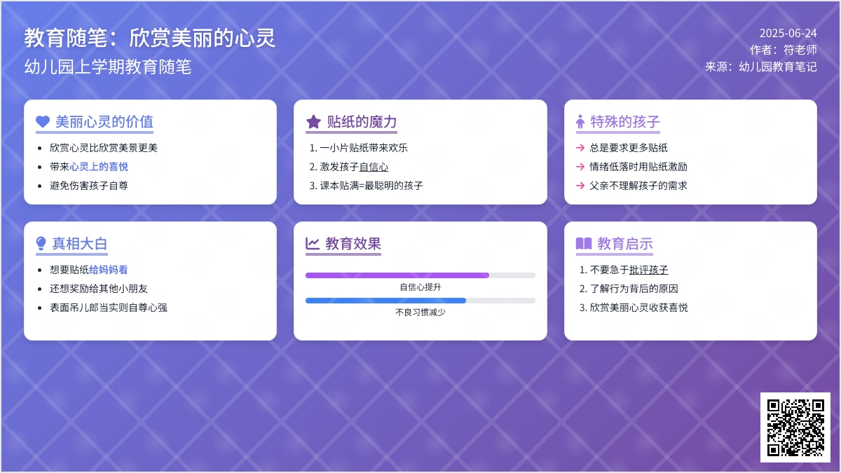 幼儿园上学期教育随笔欣赏美丽的心灵