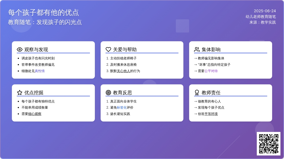 幼儿老师教育随笔每个孩子都有他的优点