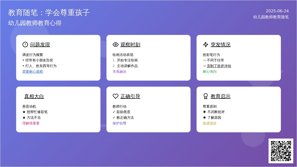幼儿园教师教育随笔学会尊重孩子