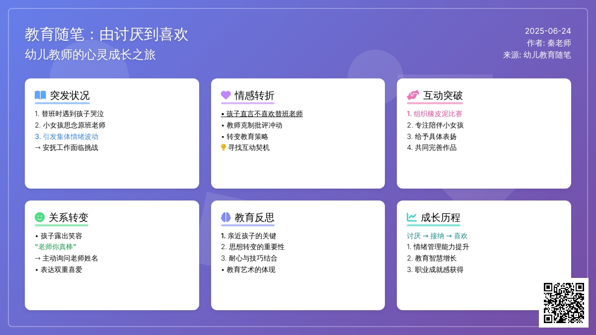 幼儿老师教育随笔由讨厌到喜欢