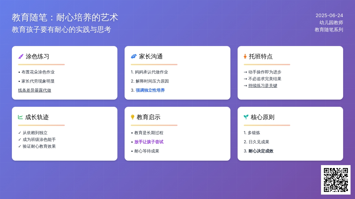 幼儿园老师教育随笔教育孩子要有耐心