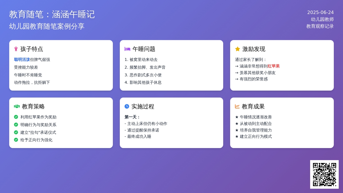 幼儿园教育随笔涵涵午睡记