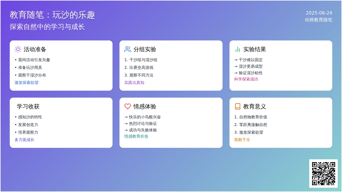 幼师教育随笔玩沙的乐趣
