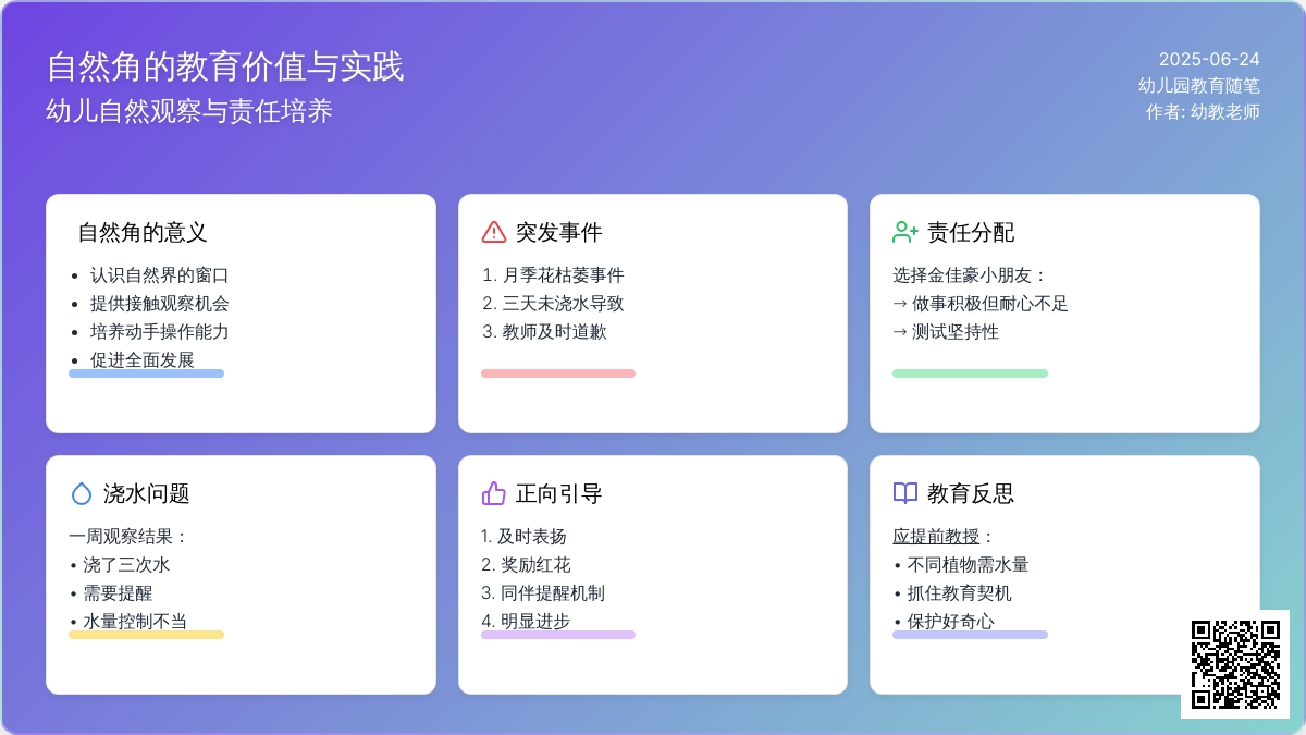 幼儿园教育随笔不想再浇花了