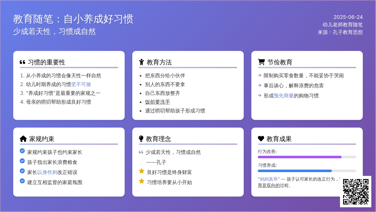 幼儿老师教育随笔自小养成好习惯