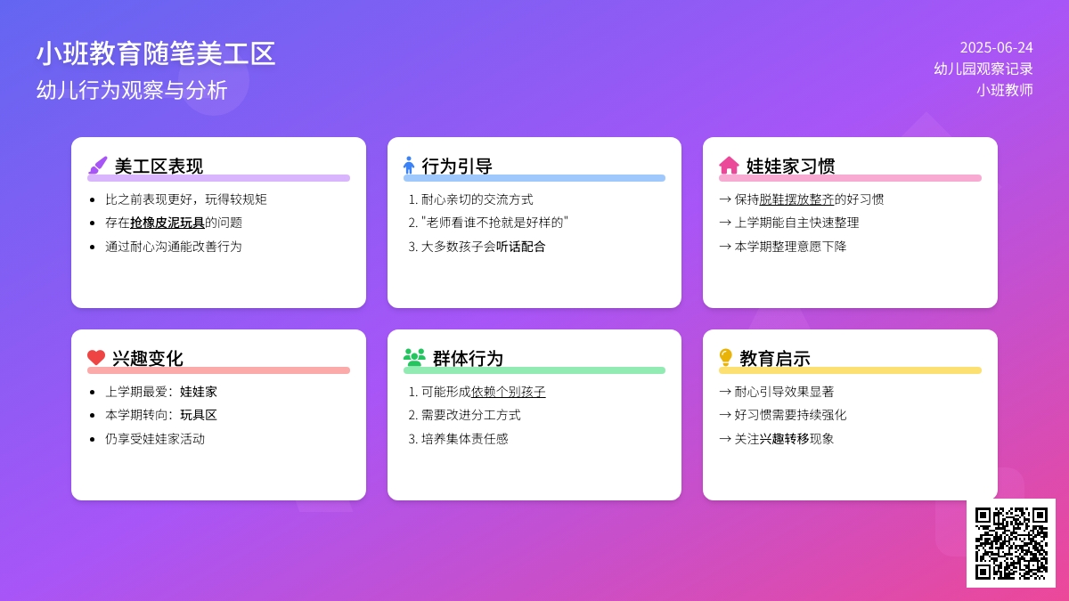 小班教育随笔美工区