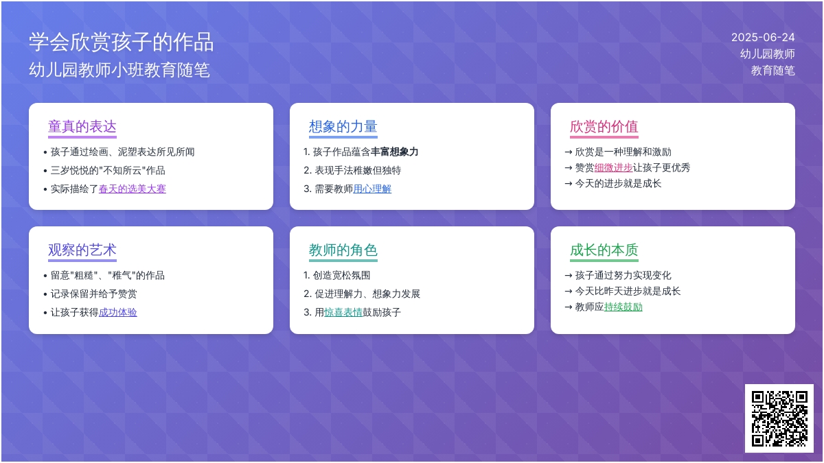 幼儿园教师小班教育随笔学会欣赏孩子的作品
