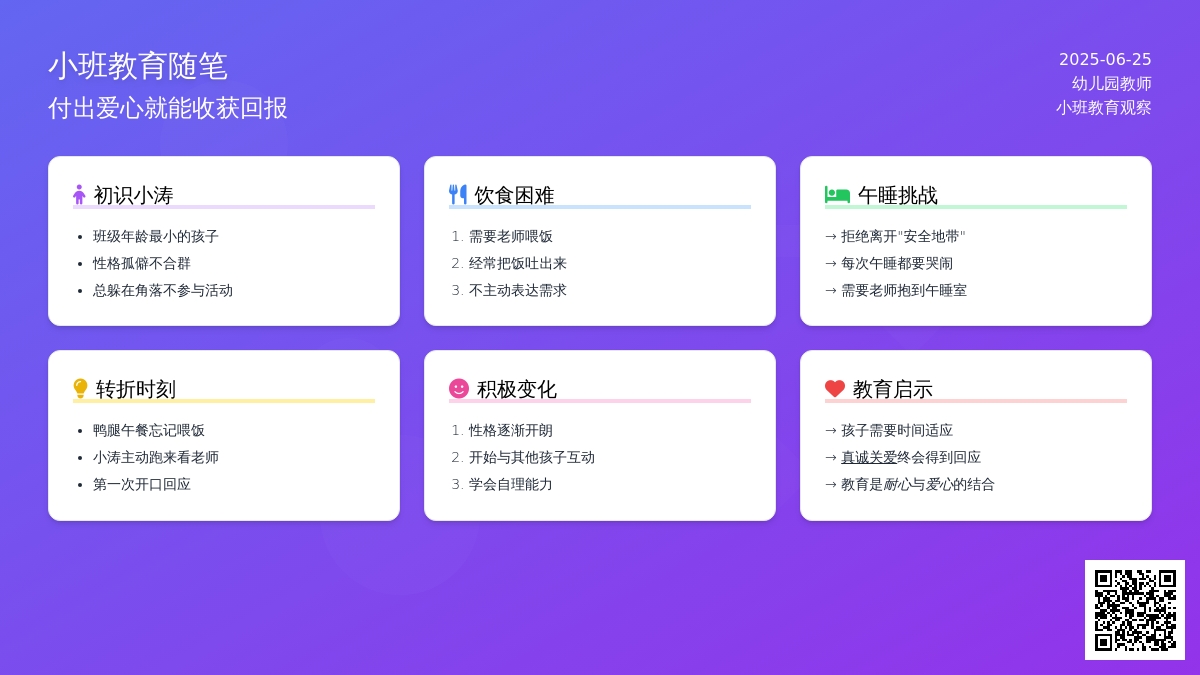 小班教育随笔孩子说话了――付出爱心就能收获回报