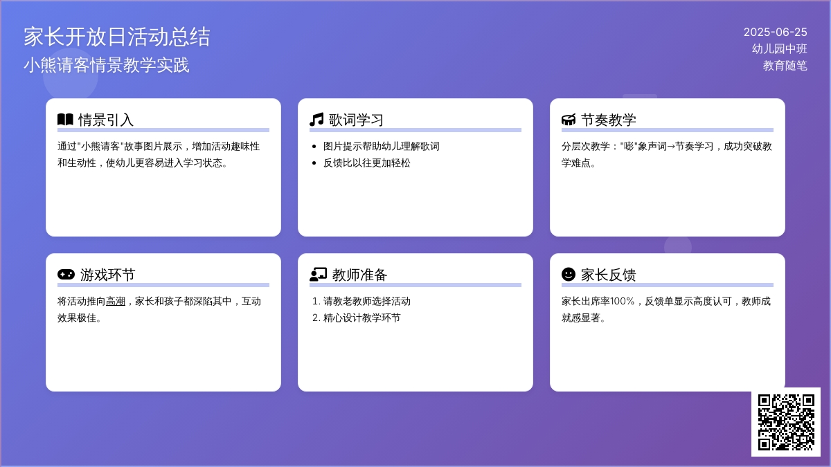 幼儿园中班教育随笔家长开放日