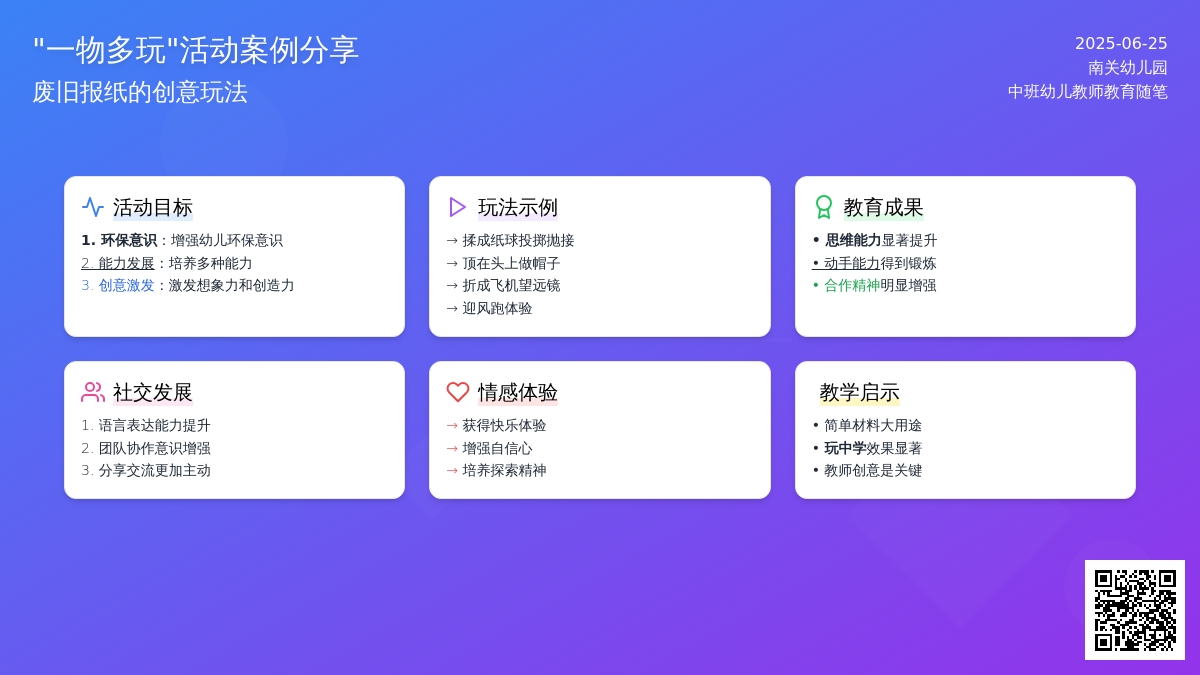 中班幼儿教师教育随笔开展“一物多玩”活动
