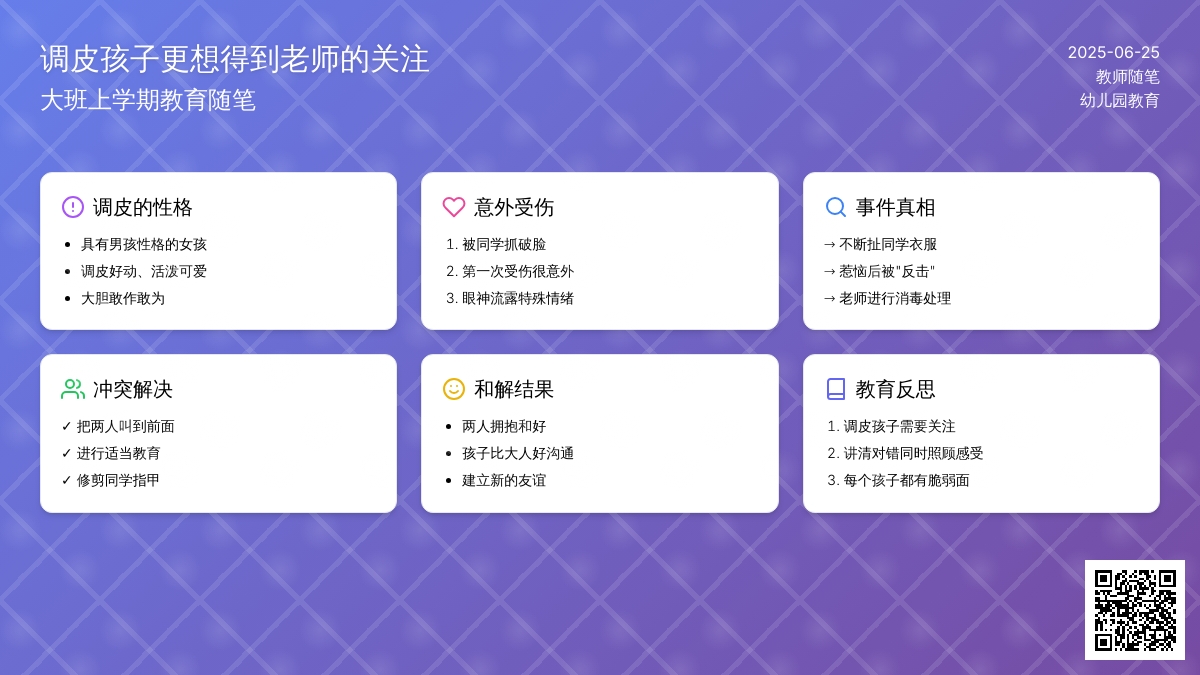大班上学期教育随笔调皮孩子更想得到老师的关注