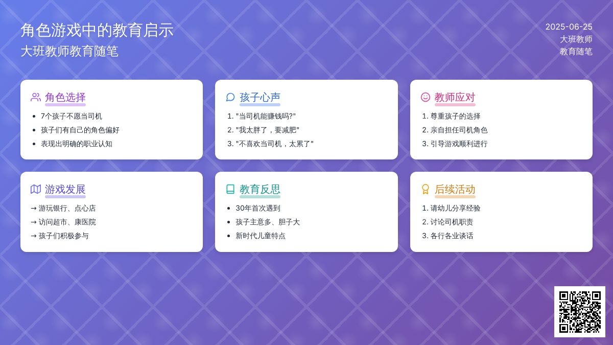 大班教师教育随笔角色游戏时遇到的问题