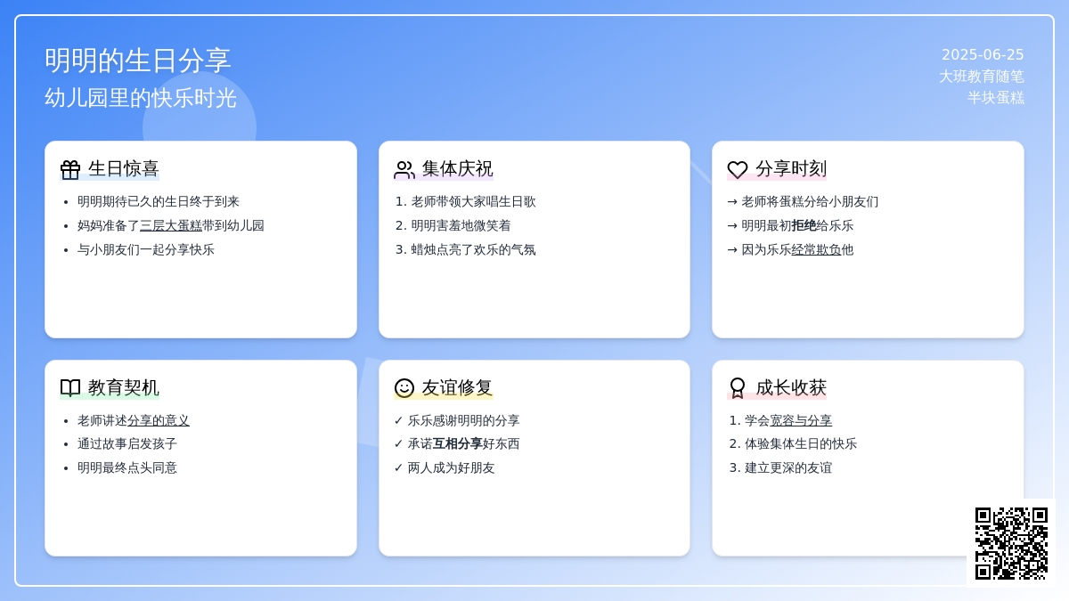 大班教育随笔半块蛋糕