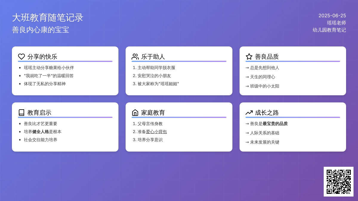 大班教育随笔记录善良内心健康的孩子