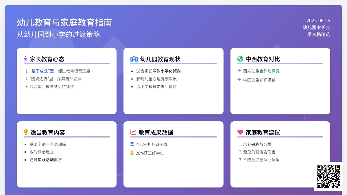 幼儿园家长会发言稿精选(二)