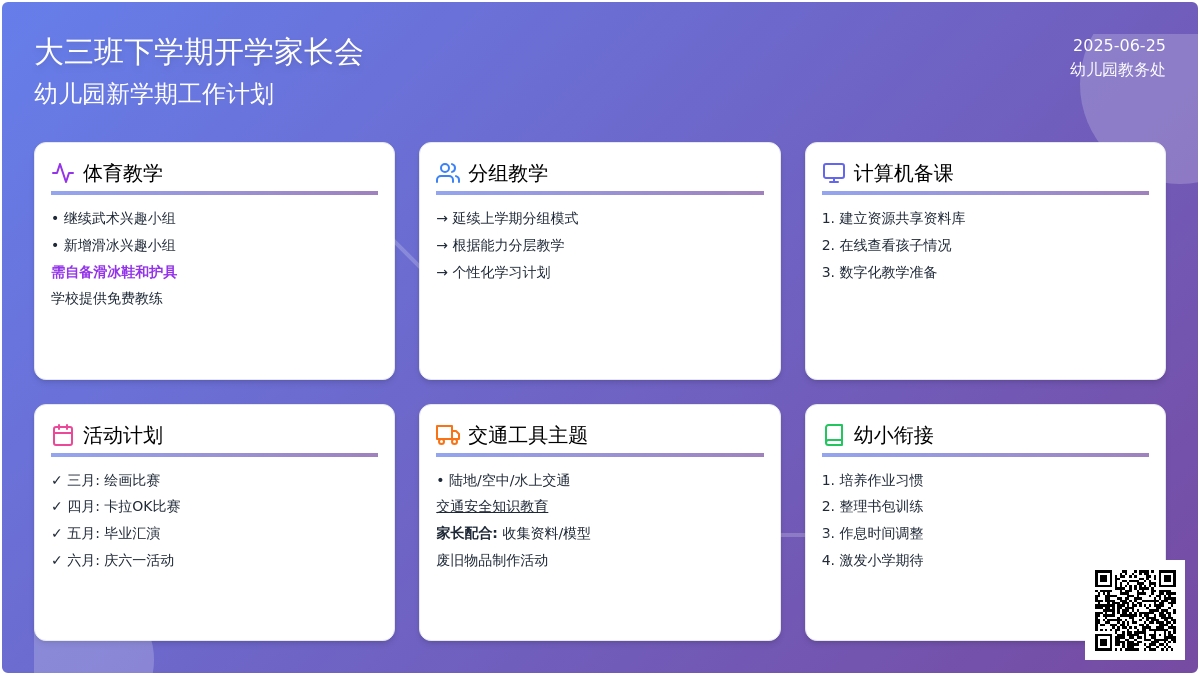 大三班下学期开学家长会