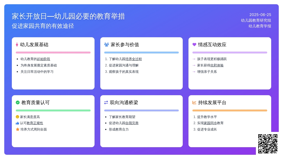 家长开放日―幼儿园必要的教育举措