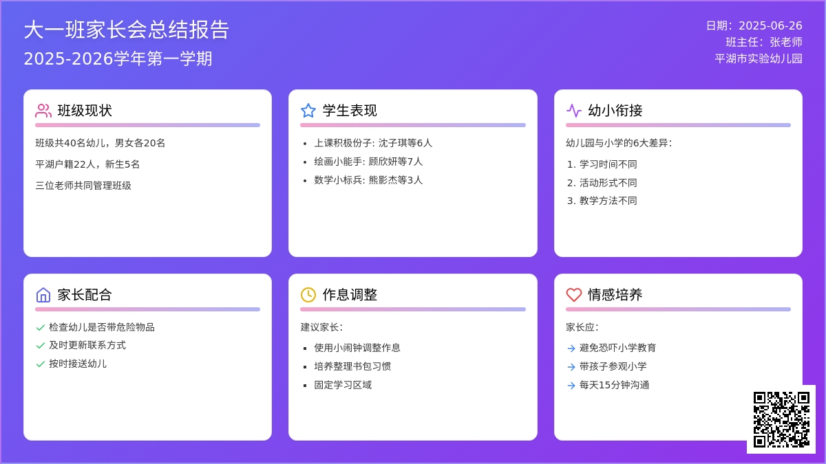 2015第一学期大班家长会发言稿