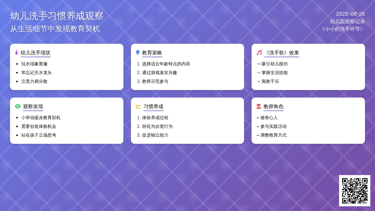 幼儿园观察记录《小小的洗手环节》