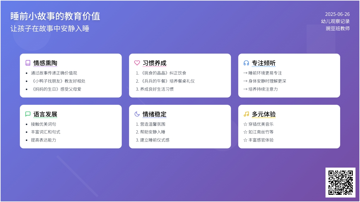 幼儿观察记录《睡前小故事让孩子安静入睡》