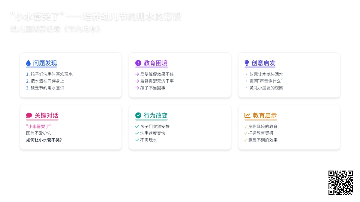幼儿园观察记录《节约用水》