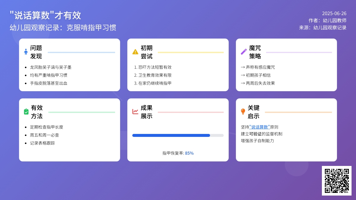 幼儿园观察记录《“说话算数”才有效》