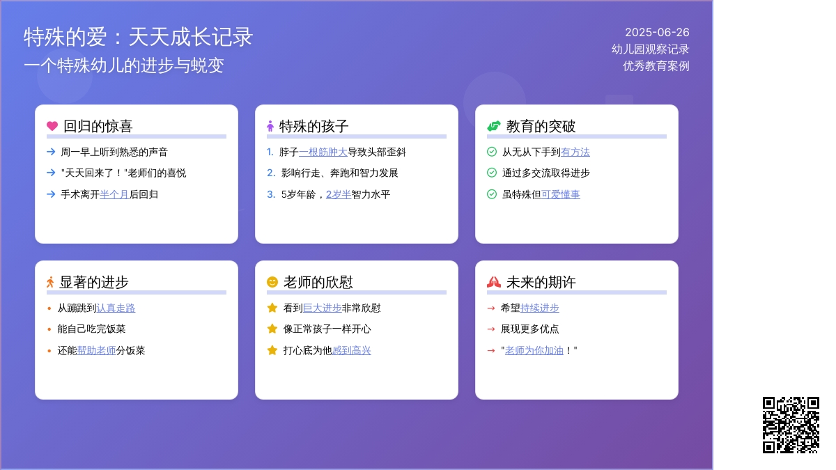 优秀幼儿园观察记录《特殊的爱》