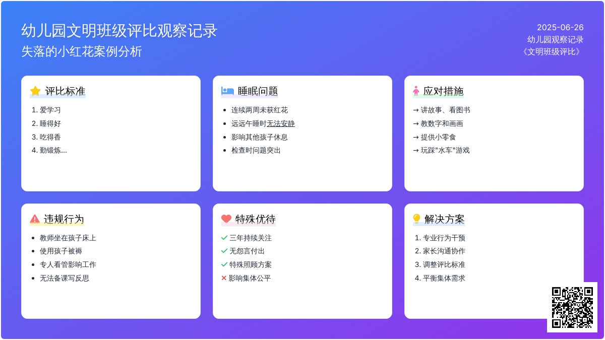 幼儿园观察记录《失落的小红花》